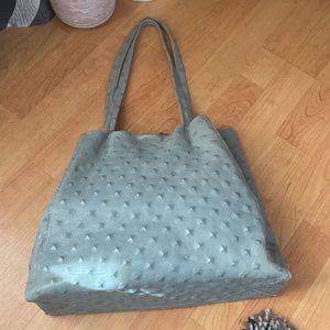 🎉HP🎉 Streets Ahead Charlotte Pyramid Stud Gray Leather Tote
